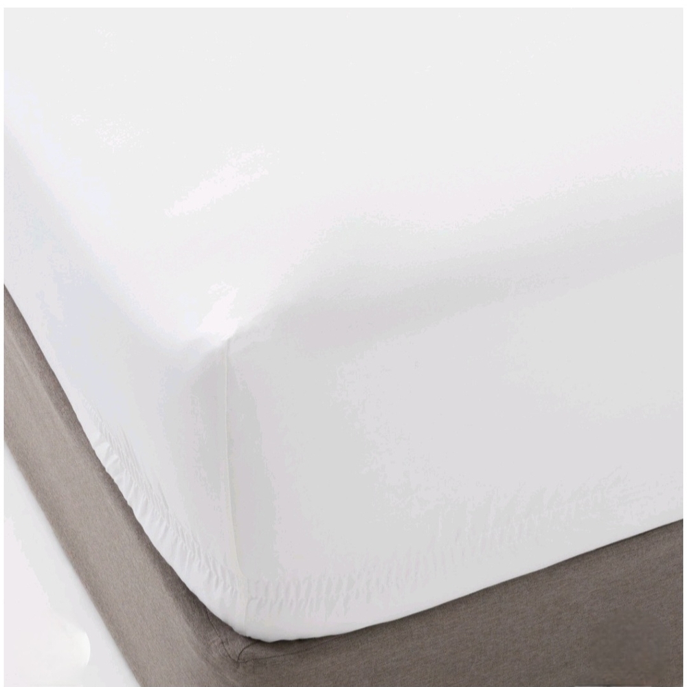 Threshold Queen 400 Thread Count Performance Fitted Sheet White